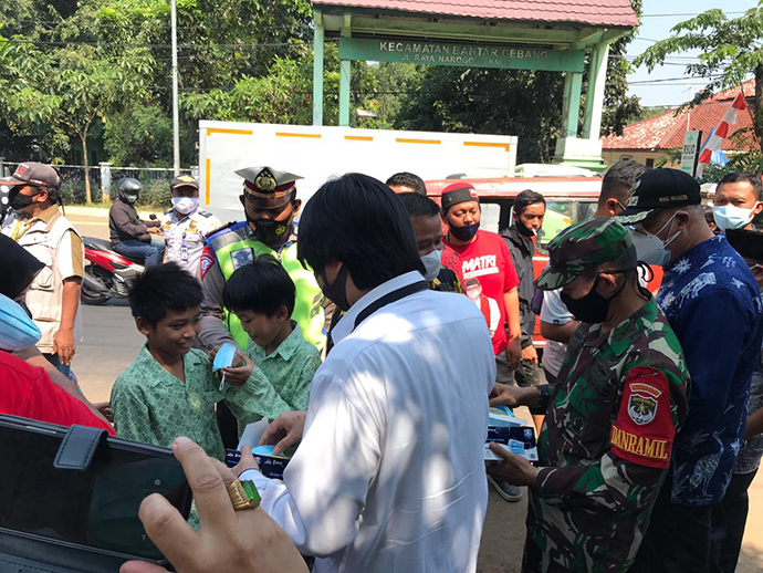 KSP Luncurkan Gerakan Sebar Masker "Door to door" di Bekasi