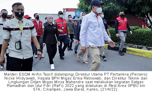 Jelang Mudik, Menteri ESDM Periksa Kesiapan Pertamina Satgas Rafi 2022