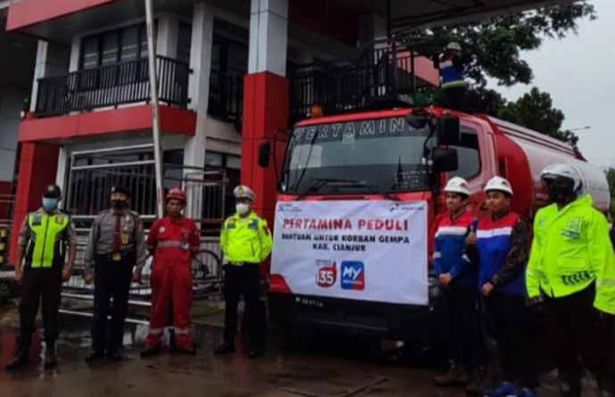 Bantu Penanganan Gempa Cianjur Pertamina Suplai 20 Ribu Liter BBM untuk Polri