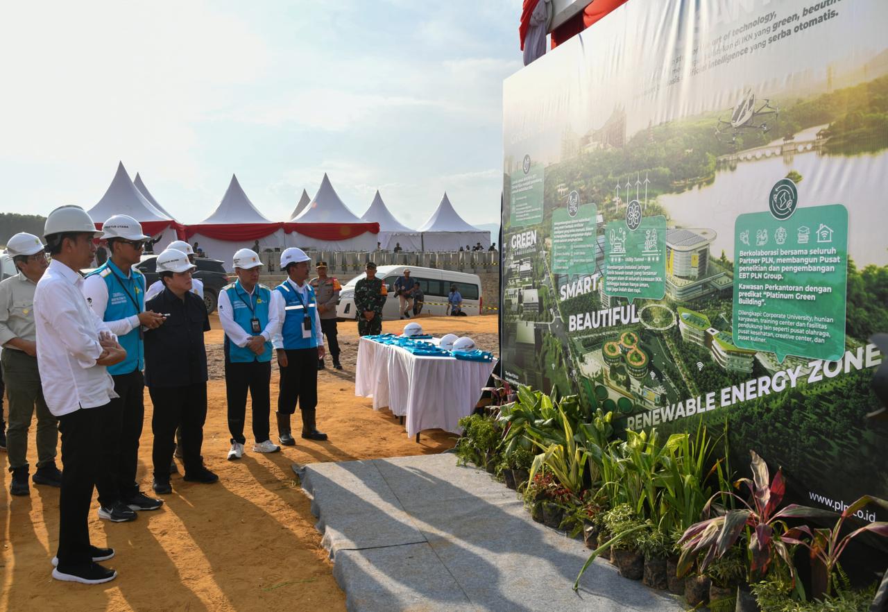 Presiden Jokowi Groundbreaking Pembangunan PLTS PLN 50 MW di IKN Nusantara, Hadirkan 100% Energi Bersih