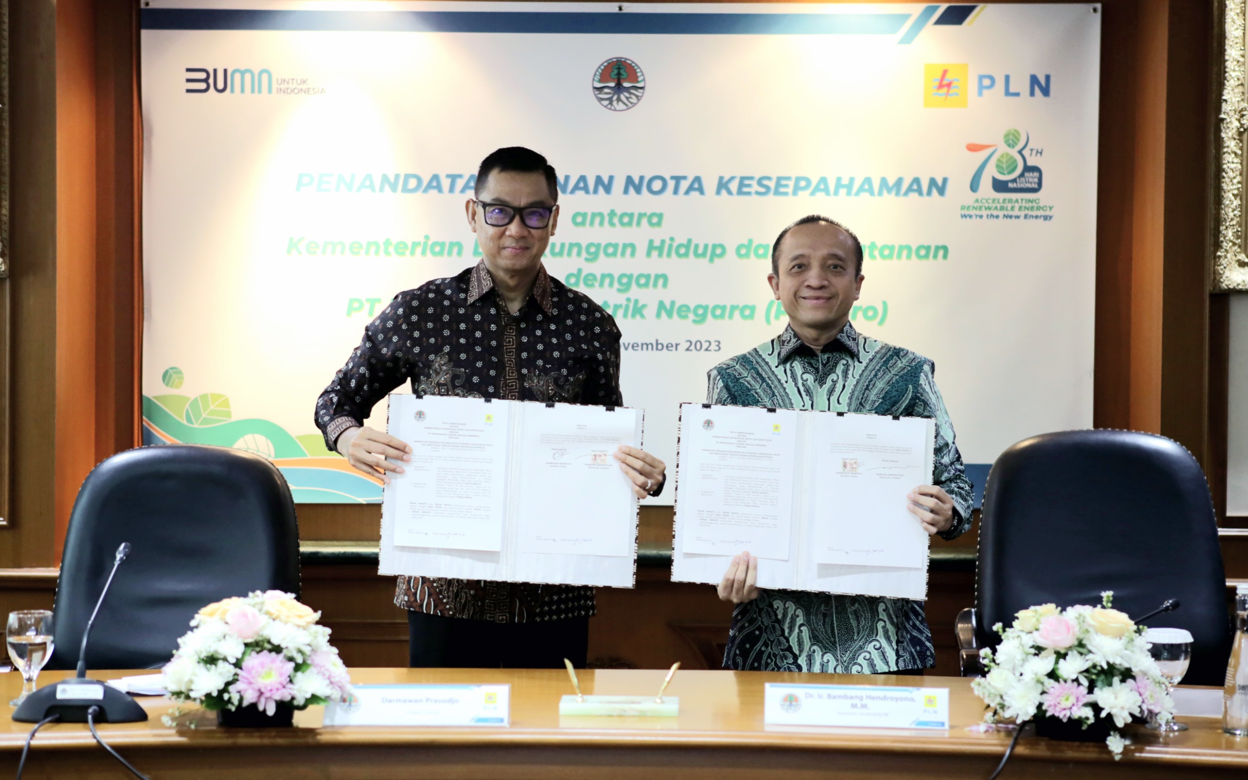 Tingkatkan Ketersediaan Energi Listrik Nasional, PLN - KLHK Teken MoU Kolaborasi