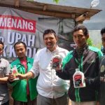 Caleg PKN Sambangi Base Camp Ojol Doa Ibu di Mangun Jaya