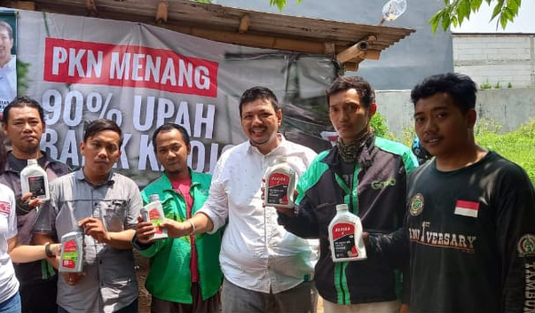 Caleg PKN Sambangi Base Camp Ojol Doa Ibu di Mangun Jaya