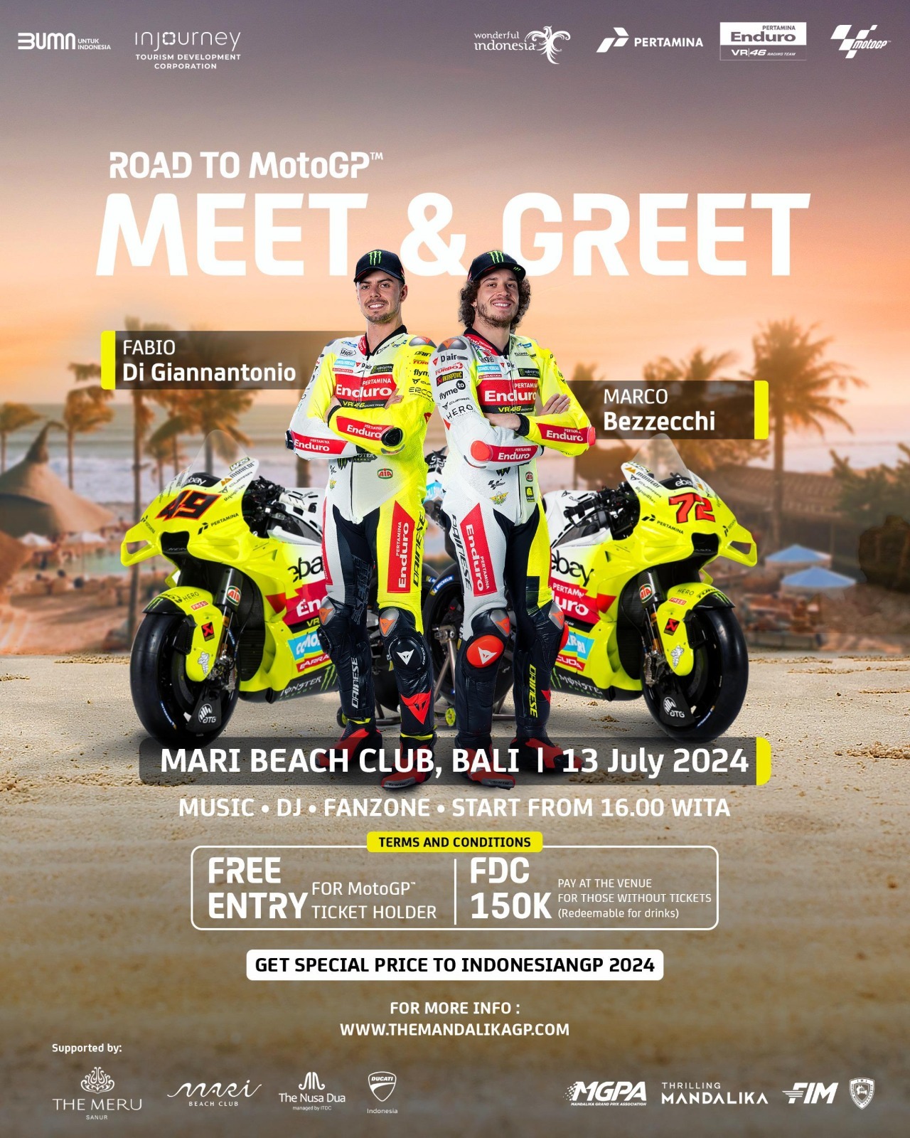 Jelang Pertamina GP of Indonesia 2024, Pertamina Datangkan 2 Pembalap Pertamina Enduro VR46
