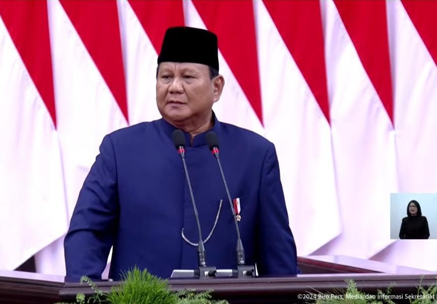 pidato perdana presiden prabowo janji jalankan uud 45 demi kepentingan rakyat indonesia