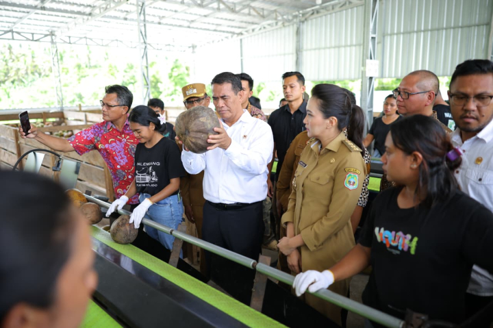 Pemerintah berkomitmen menaikkan harga kelapa di tingkat petani melalui hilirisasi industri dan ekspansi lahan kelapa nasional.