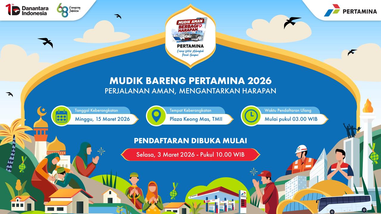 Mudik Gratis Pertamina 2026 Resmi Dibuka, Ini Jadwal Berangkat dan Kota Tujuannya