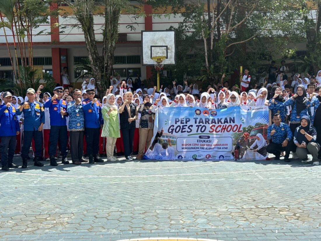 Pelajar Tarakan Dilatih Padamkan Api, Pertamina EP Kenalkan APAR dan Fire Blanket Sejak Dini