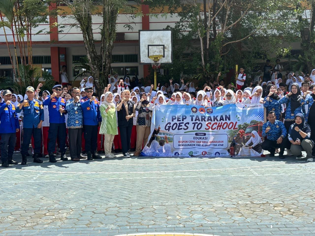Pelajar Tarakan Dilatih Padamkan Api, Pertamina EP Kenalkan APAR dan Fire Blanket Sejak Dini