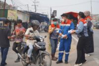 Asap Karhutla Mencekam, PHE Jambi Merang Turun Tangan Bagikan Masker Gratis